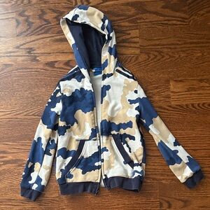 adidas Kids Camouflage Hoodie in Blue and Tan